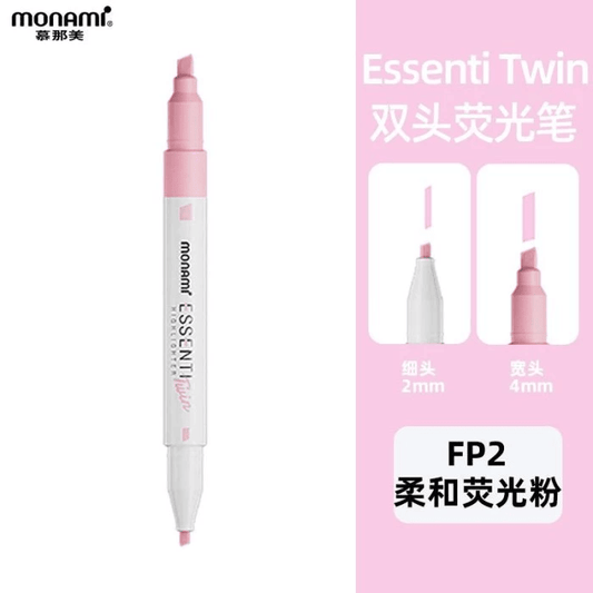 MONAMI Highlighter Essenti Twin - Pastel Fluorescent Pink