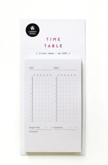 SUATELIER Sticky Memo No. 1937 time table